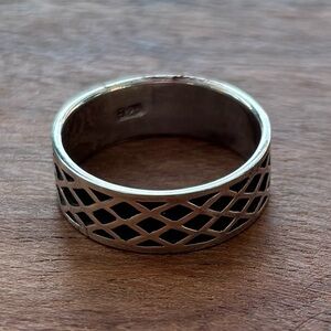 Sterling Silver Geometric Men's Ring size 8.5/9